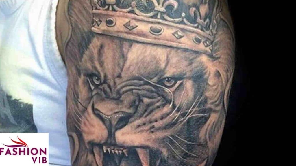 Lion with Crown Tattoos