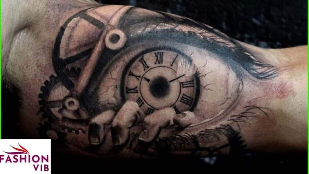 Men’s Clock Tattoos Eye and Clock Tattoo