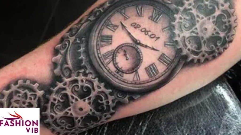 Men’s Clock Tattoos Steampunk Clock Design