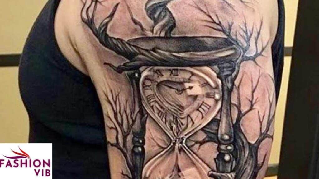 Men’s Clock Tattoos Hourglass Clock Tattoo