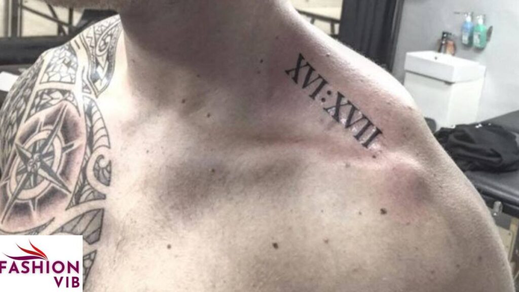 Roman Numeral Neck Tattoo