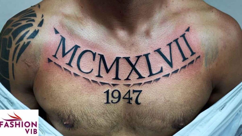 Roman Numeral Chest Tattoo