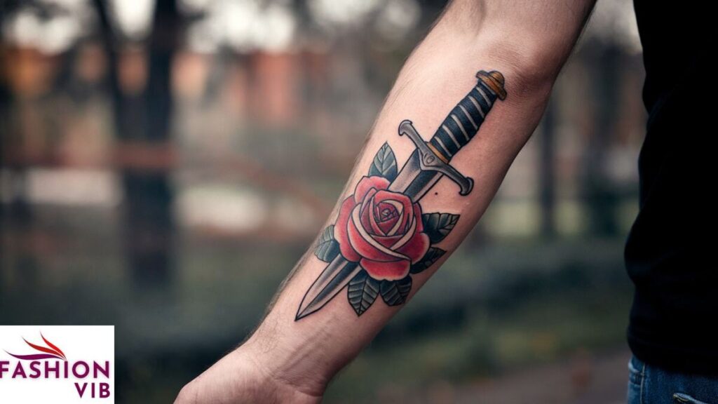 Dagger and Rose Tattoo