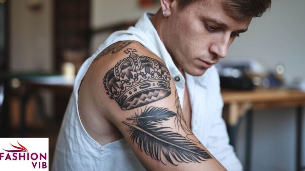 Crown and Feather Tattoo