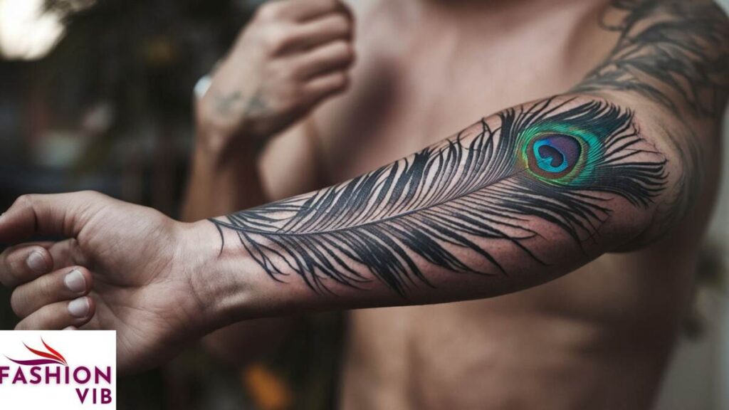 Black Peacock Feather Tattoo