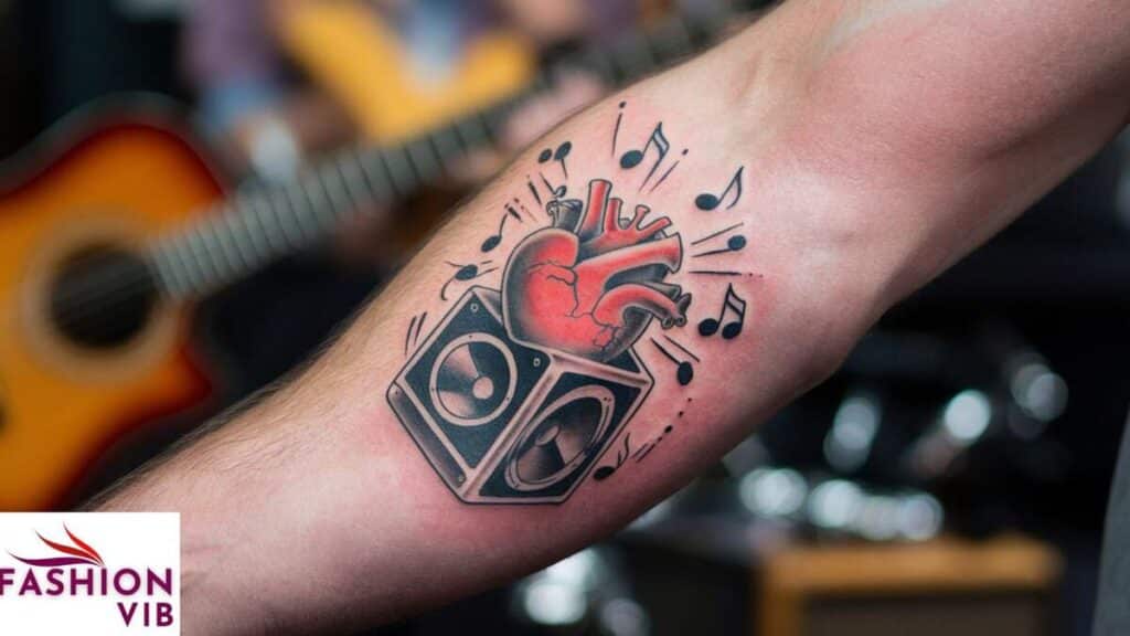 Heart Playing Music Tattoo