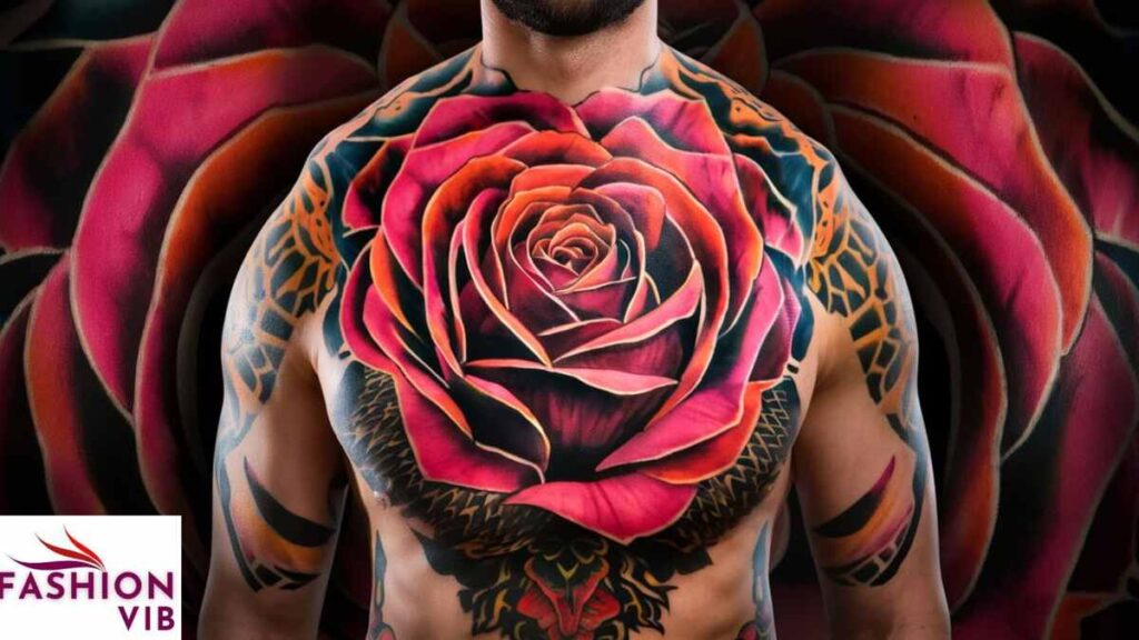 Bold, Colorful Rose with Thick Lines