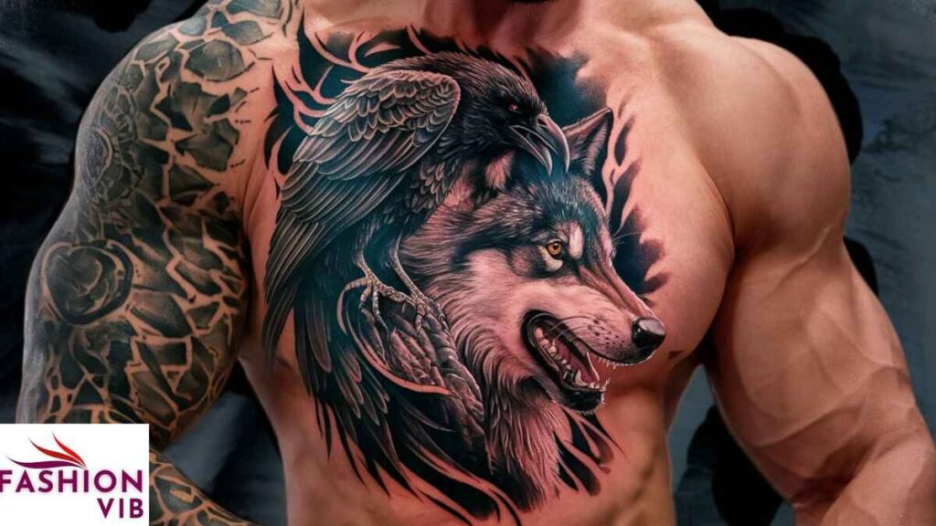 Raven and Wolf Tattoo