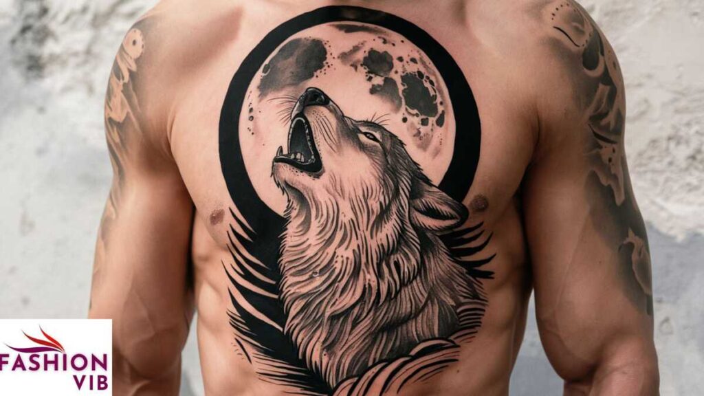 Wolf and Moon Tattoo