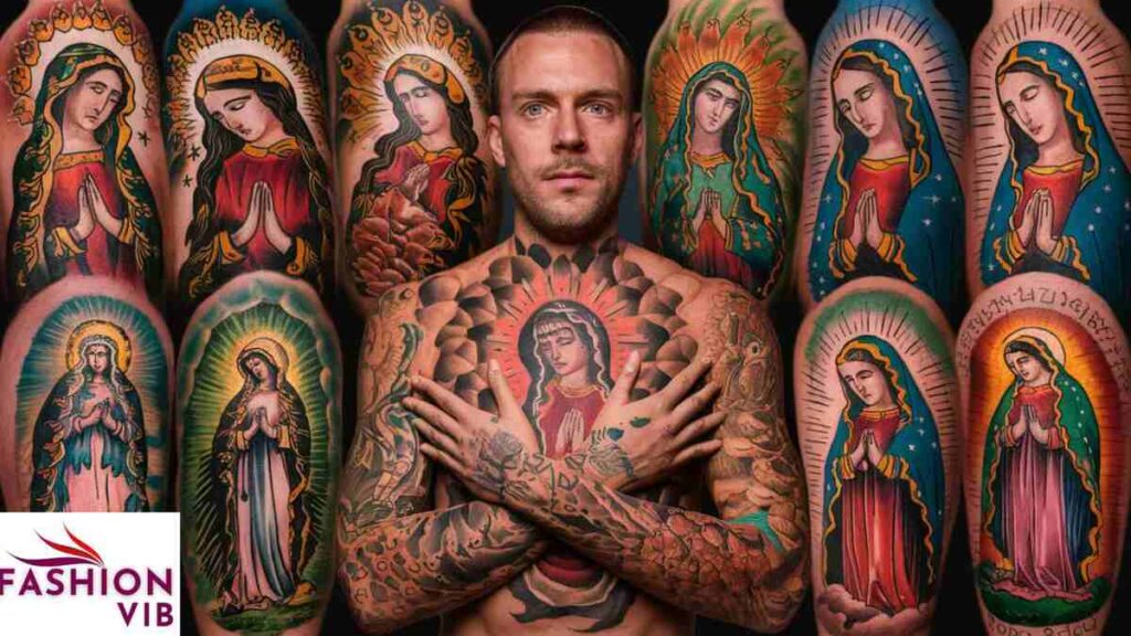 male religious tattoos Virgin Mary Tattoos