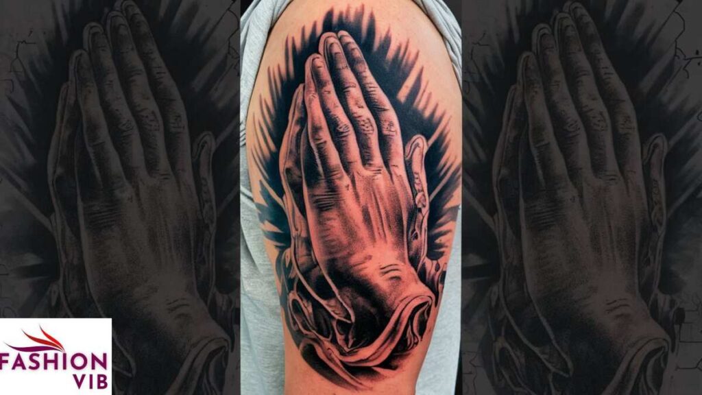 male religious tattoos Praying Hands Tattoos