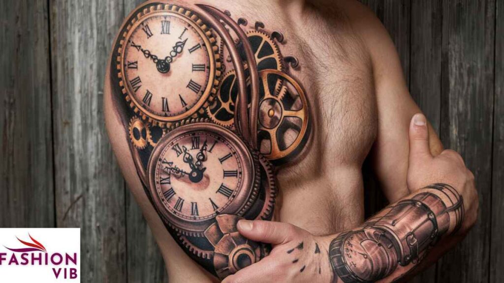 Artistic Clock Tattoos ideas for Men