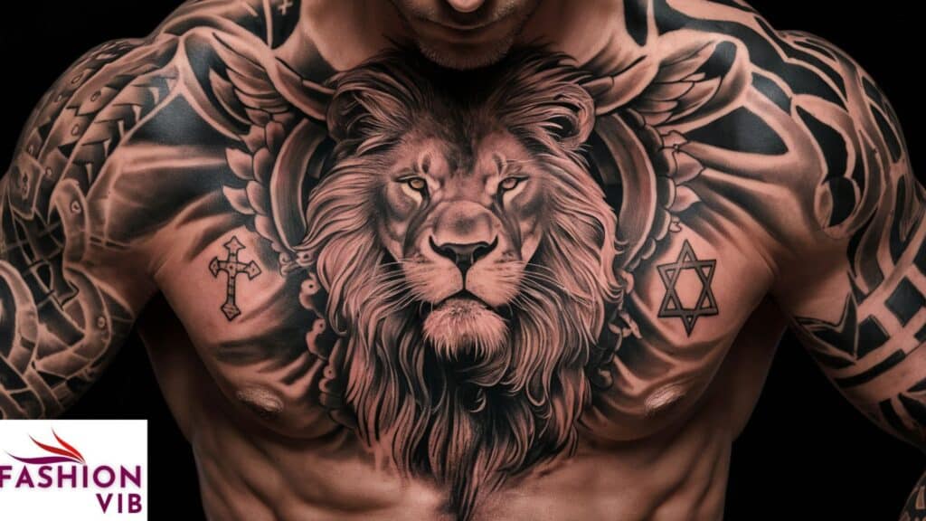 male religious tattoos Lion Tattoos with Religious Meaning