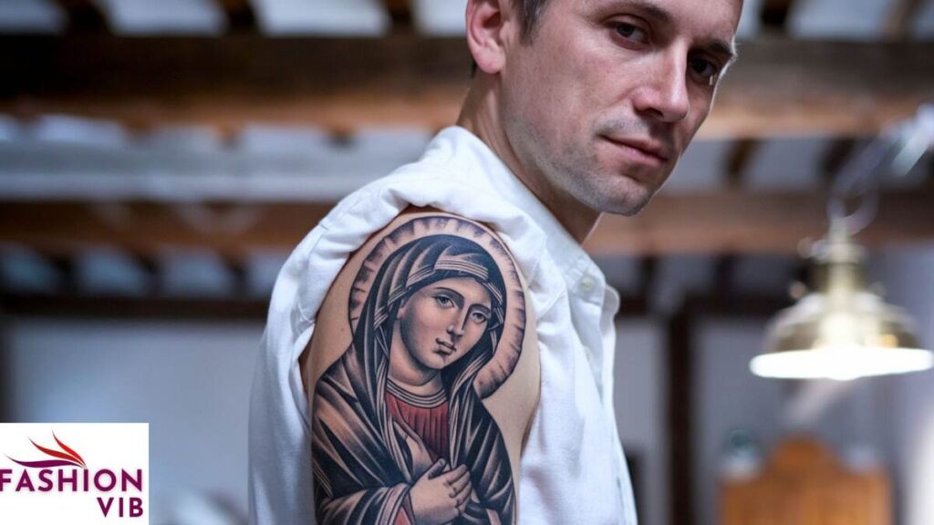 male religious tattoos Virgin Mary Tattoos