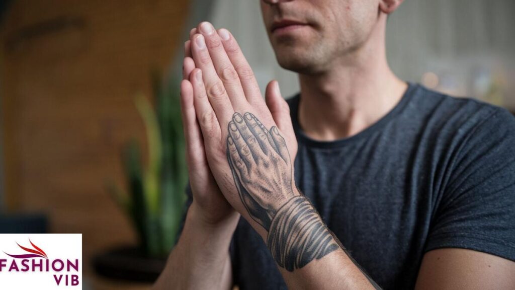 male religious tattoos Praying Hands Tattoos