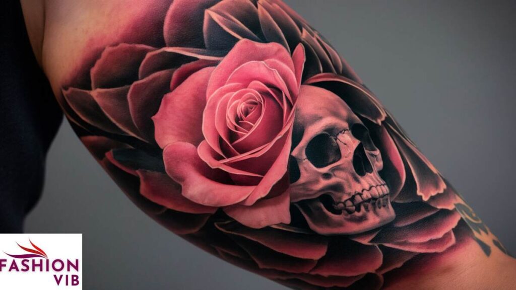 Skull and Rose Tattoo