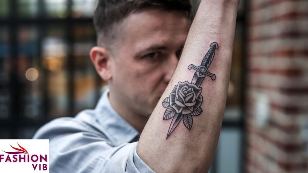 Dagger and Rose Tattoo