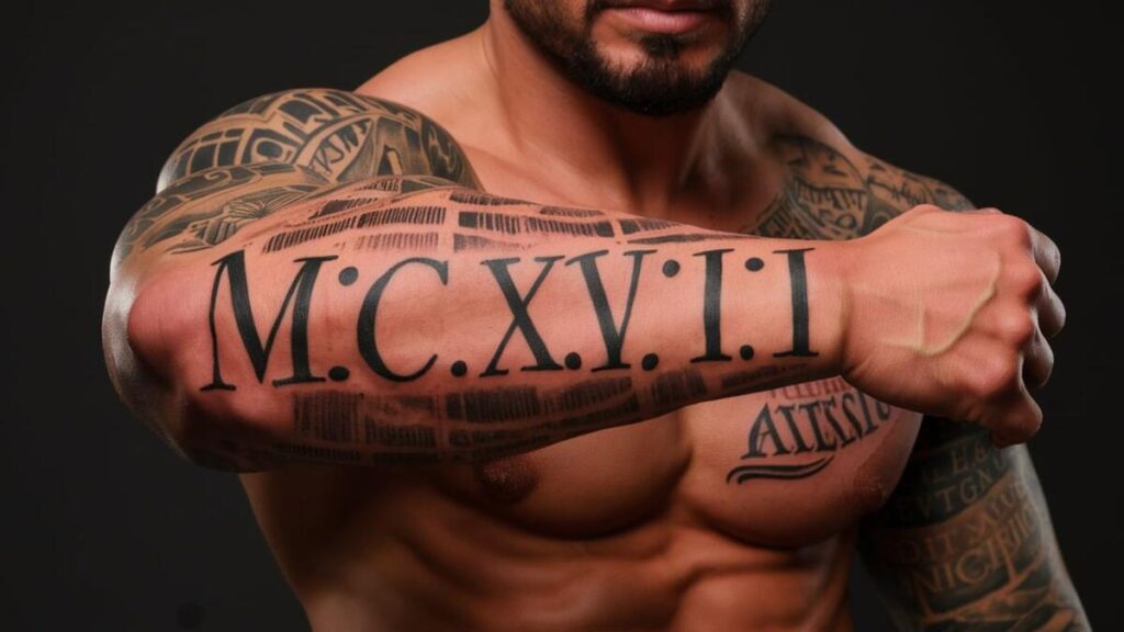 Roman Numeral Name Tattoos