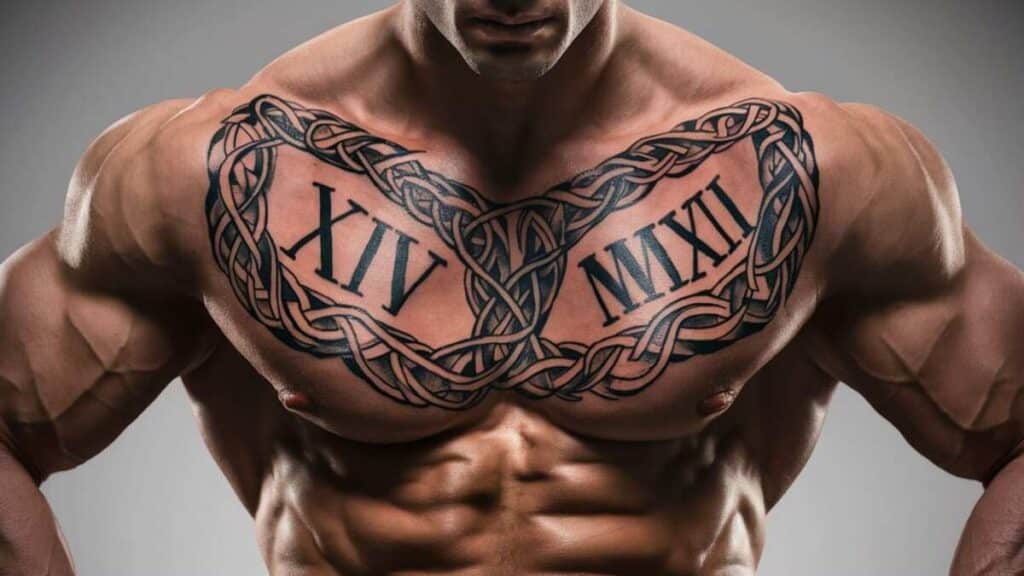 Roman Numeral Chest Tattoos