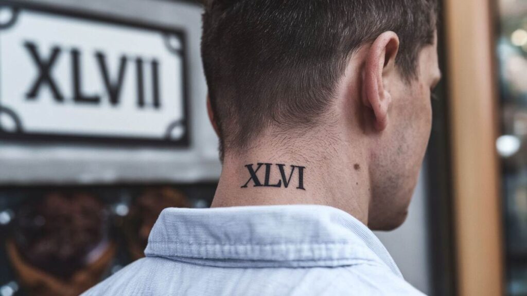 Roman Numeral Neck Tattoos